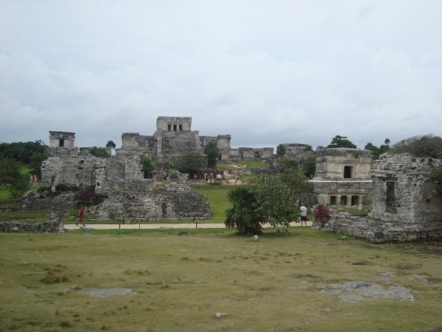 The temple at the Tulum archeological site.