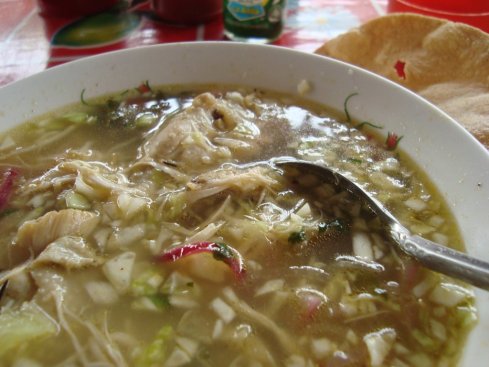 The delicious chicken soup at La Palapita Yucatan.