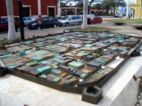 A model of the old colonial town within its walls.