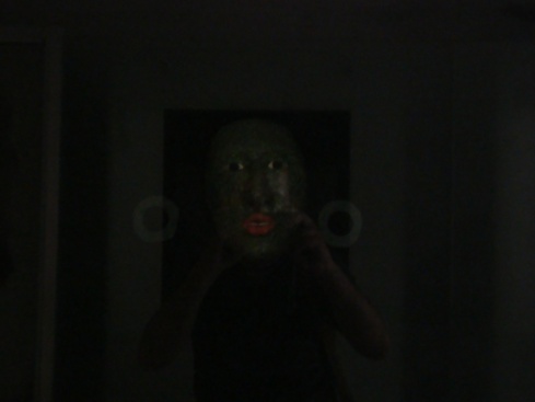 The lighting was not very good for this shot, but you can just about make out the jade death/burial mask.