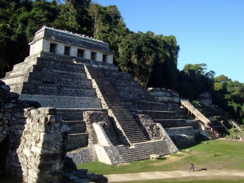 The Temple of the Inscriptions, where the tomb of former ruler Pakal was discovered.