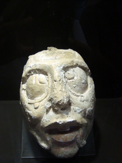 Another stone face. Here you can just about make out the crossed eyes!