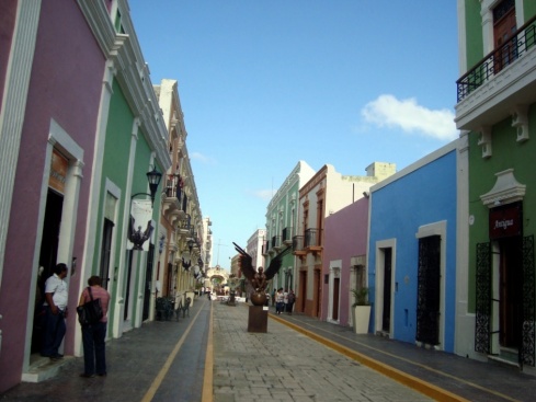 The colourful streets of the old colonial town.