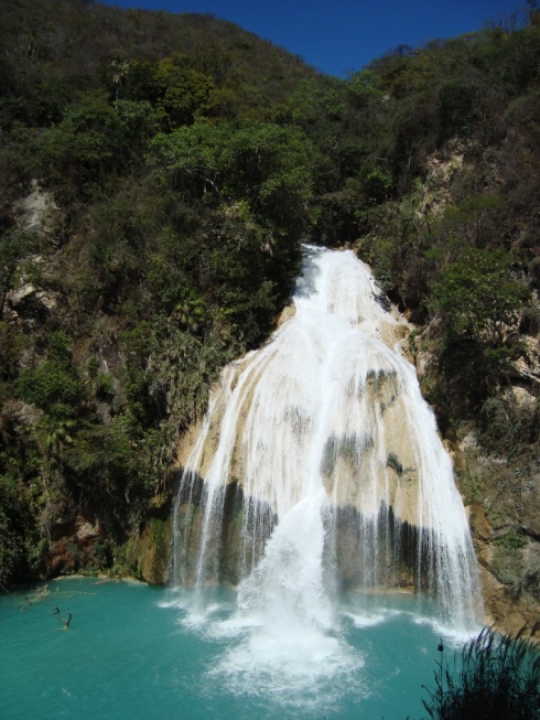 The highest waterfall at El Chiflon, "Quinceanera", over 60m high and an uphill trek of over 2kms to reach.