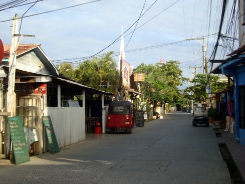 The main street in Utila.