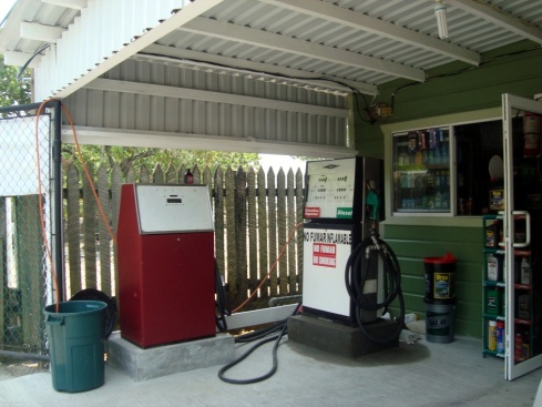 A petrol station in town.