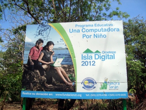 One of the projects on the island. One child, one computer.