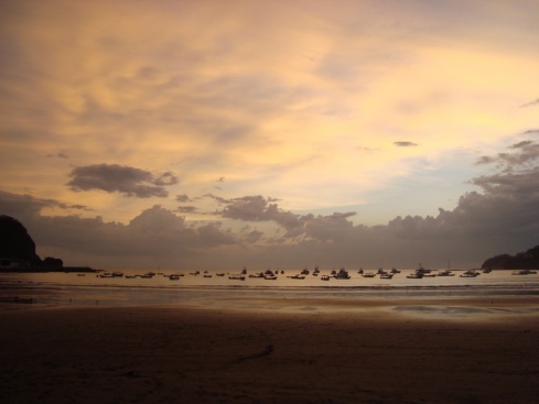 Sunset on the beach at San Juan del Sur.