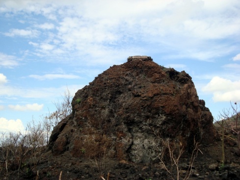 A huge rock that was ejected from the crater during Volcan Masaya's last eruption.