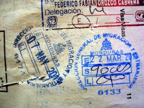 Stamps in and out of Honduras. This picture is for illustration purposes only.