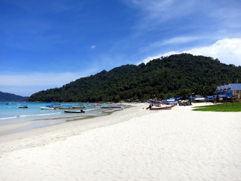 Long Beach, Perhentian Kecil Island, known for its white sand and clear water.