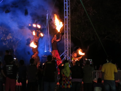 A fire and acrobatic show in Kuah town for the Magical Langkawi Festival.