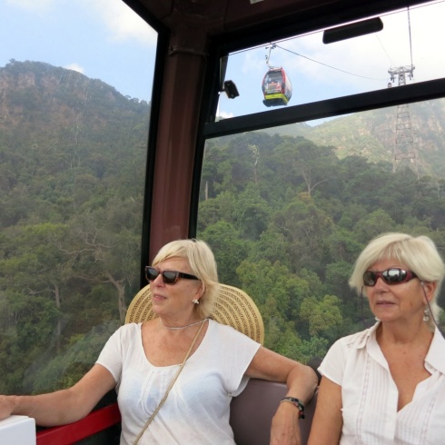 Pilar and Marissa enjoying the view from the cable car.