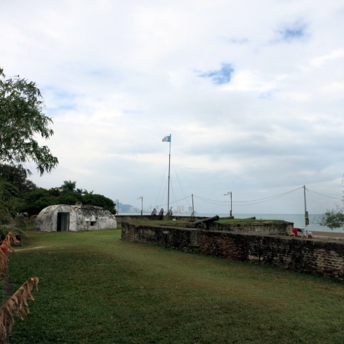 Fort Cornwallis overlooks the sea.