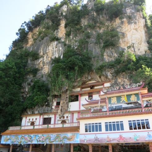 The outside of one of the cave temples.