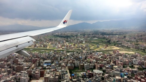 Approaching Kathmandu.