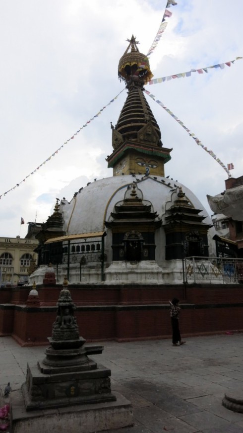 Larger stupas such as this one can be found by following small passageways that branch off from the main streets. Quiet and tranquil places hidden among the busy streets.
