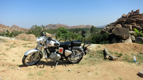 The bike today, in Hampi. Still running well after 6,000 kilometers on the road.