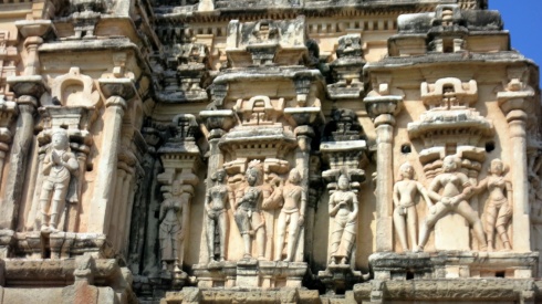 Erotic carvings adorning one of the temples.