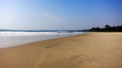 The beautiful sandy beach at Tarkarli.