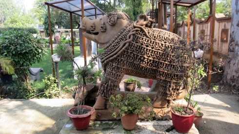 This intricately carved boar is one of the interesting sculptures that greet you as you enter the museum.