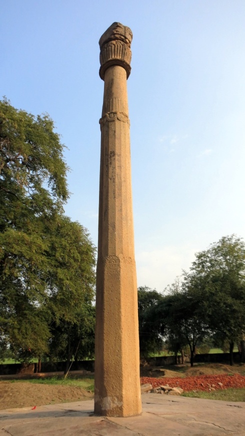 Heliodorus' Pillar, said to be given by a Greek ambassador here in the year 113 BC.