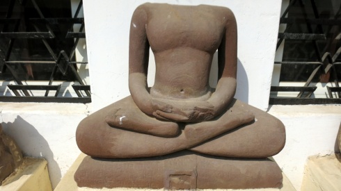 A headless sitting Buddha.