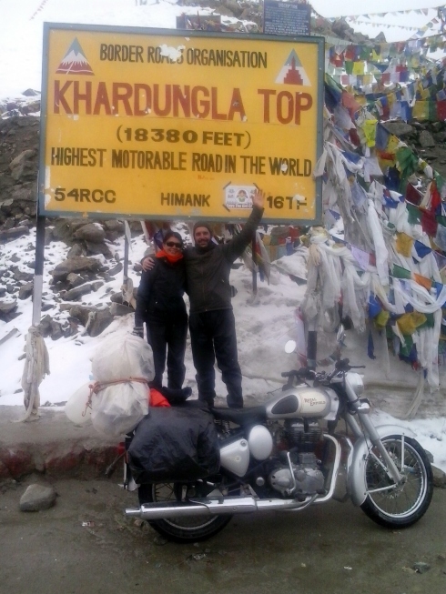 Crossing Khardungla in Ladakh, India