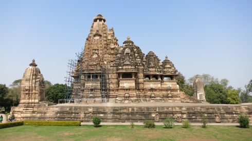 The temples in Kajuraho are in various stages of restoration and are well maintained.