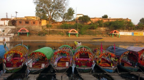 A closer look at the colourfully-decorated boats.